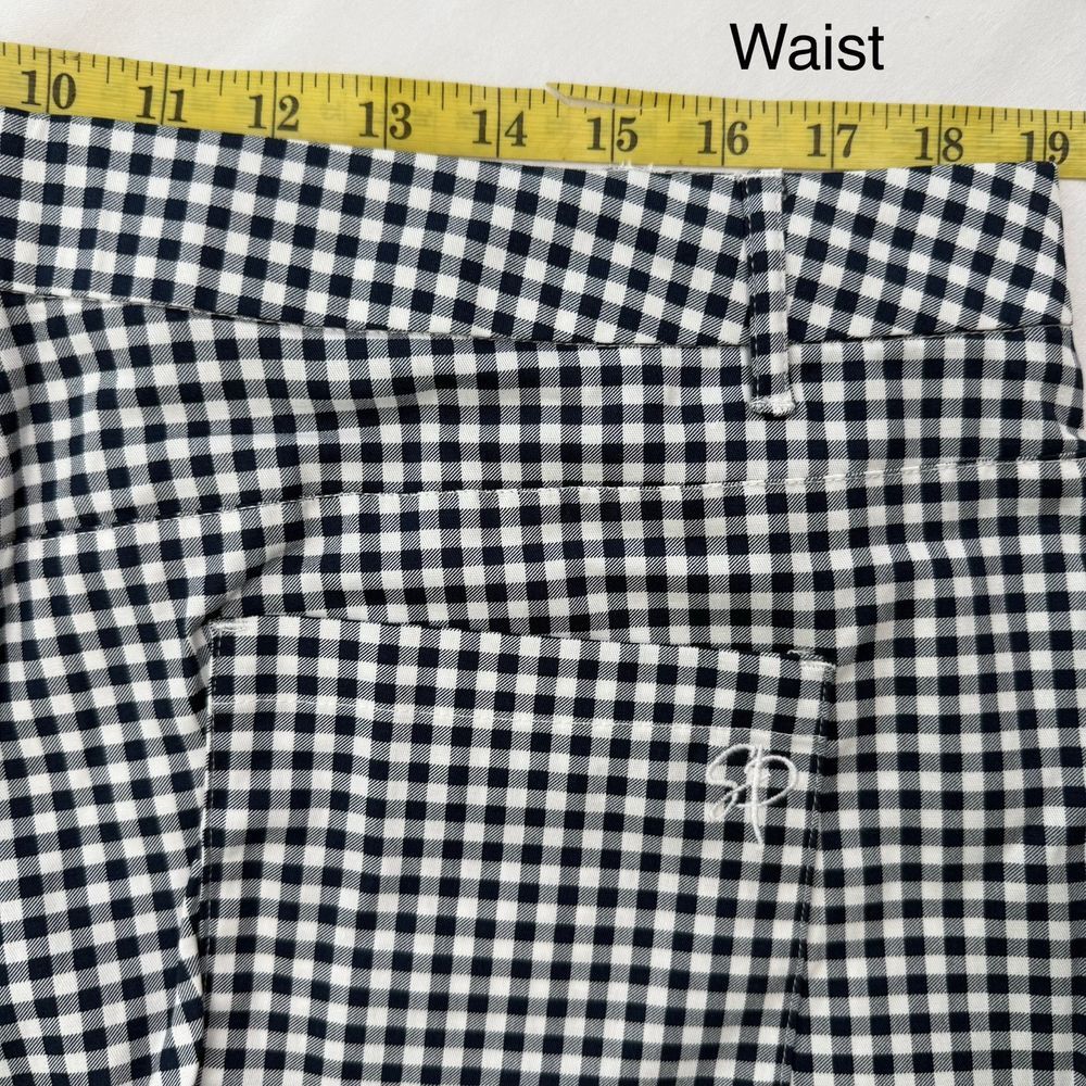 Stella Parker Women's Shorts 16 Stretch Navy Blue Gingham Check Golf NEW $46 - Picture 4 of 6